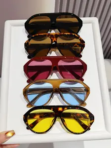5 Pairs Women's Large Frame Fashion Glasses, Trendy Casual Sunglasses, Summer Sun Protection, Beach Accessories, Casual Style Oversized Pilot Frames, Perfect for Outing and Back-To-School Season