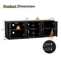 6 Doors Low Cabinet Black