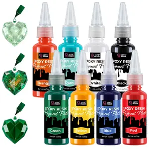 8-Color Epoxy Pigment Paste, Highly Concentrated Resin Dye for Translucent to Opaque Coloring - Easy Mix, Leak-Proof Bottle for Jewelry, DIY Art, Crafts, River Tables (1.06oz*8) - LET'S RESIN