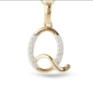 Personalized Charm Necklace with Cursive Lettering and Initials