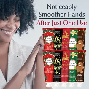 Christmas Hand Cream Gift Box, containing multiple hand creams with different themes (such as berry, vanilla, gingerbread man, etc.), relieves extremely dry and cracked hands, moisturizes and cares, super great for Christmas gifting and personal use!