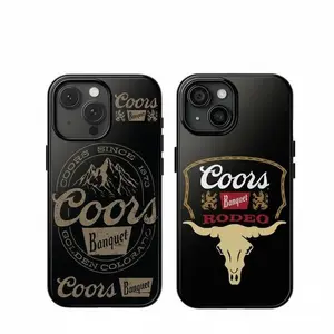 Capa preta para celular Coors Banquet Rodeo, compatível com iPhone 17/16/15/14/13/12/11 Pro Max Plus e celulares Samsung. Com um design retrô de caveira de cowboy no estilo faroeste, é um presente incrível para ele em 2026.