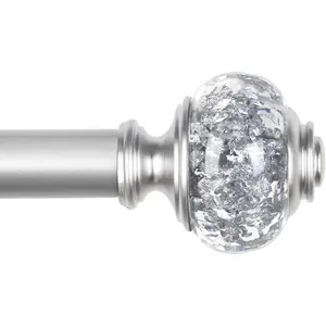 Curtain Rod 32 to 58 Inches (2.6-4.8ft),  7/8 inch Telescoping Splicing Curtain rods for Windows 20 to 54 inches,  Decorative Drapery Rods for Home with Translucent Finials