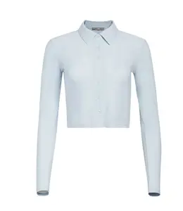 Kith Womens Tori Pointelle Button Up Grey Size XL