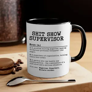 1 count, Shit Show Supervisor Personalized Accent Mug, Boss Coffee Cup, Christmas Gift Idea, Supervisor Gift