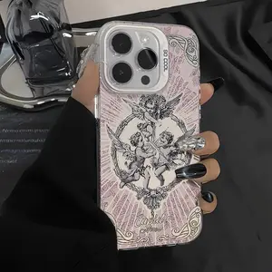 Luxury Cupid Angel Phone Case For iPhone 16 15 14 13 12 11 Pro Max X XR XSMAX 8 7 Plus Candy Matte Shockproof Back Cover designer  phone sams  pretzel ash  pink rilakkuma  biscuit candy  phone black  phone clear  sparkly selfie  stick privacy screen dr p