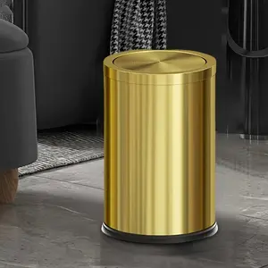 2.4 Gallon Stainless Steel Small Trash Can with Flipping Lid for Kitchen, Bathroom, Living Room