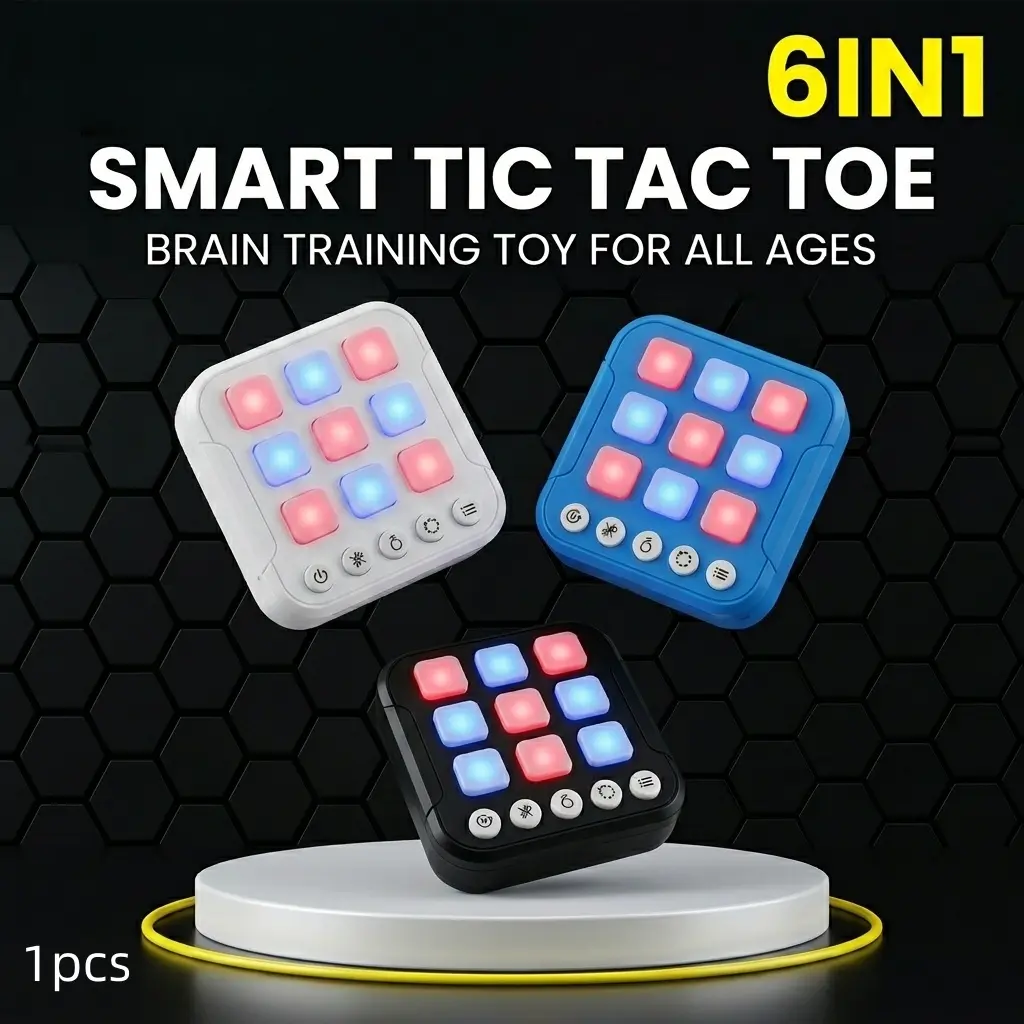 1pc Electronic Tic-Tac-Toe Board Game - Portable Travel Toy with Multiple Gameplay Modes, for Entertainment & Memory Improvement, Suitable for Kids & Adults, Fidget Gift Option