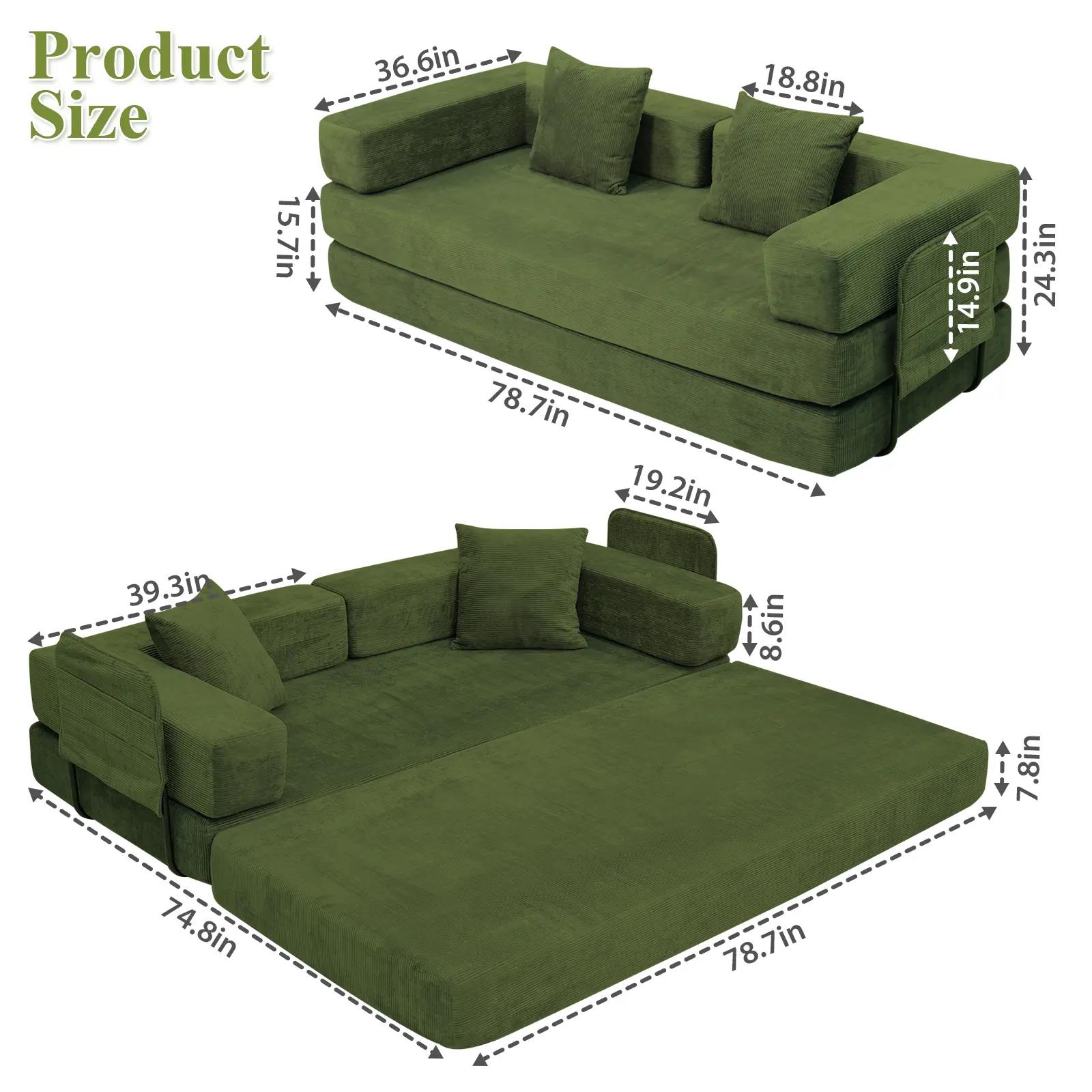 New-Two-Seater Sofa-Green