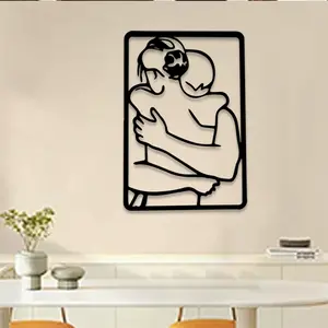 1pc Intimate Embrace Metal Wall Art, Intimate Embrace Statue Mural, Perfect for Master Bedroom, Romance Corner, Sensual Wall Decor, Valentine's Day Decor, Ideal Gift for Couples, Wall Art Decoration