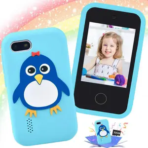 2.8 Inch Touch Screen Kids Toy Smartphone, Interactive Pretend Play Penguin Phone with Music Player and Alphabet Learning, Perfect Gift & Travel Toy for Boys & Girls Ages 3-12, 32GB Card