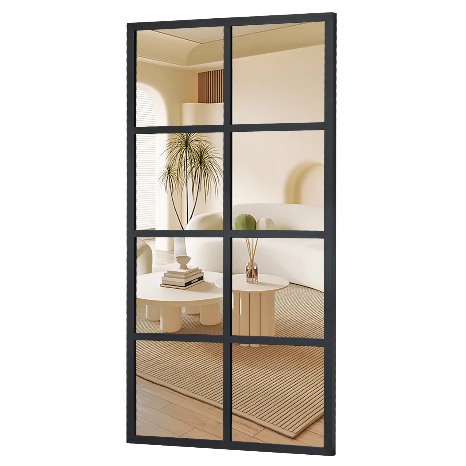Wall Mirror, Window Decorative Mirrors, Metal Framed Wall Decor Wall-Mounted Mirrors for Bedroom, Living Room, Entryway