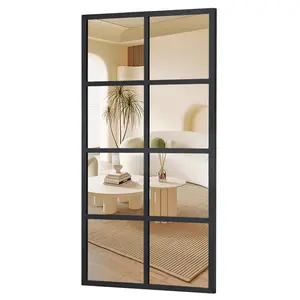 Wall Mirror, Window Decorative Mirrors, Metal Framed Wall Decor Wall-Mounted Mirrors for Bedroom, Living Room, Entryway