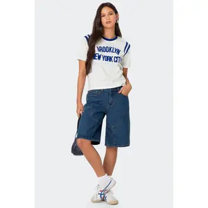 Jacqui Low Rise Denim Bermuda Shorts