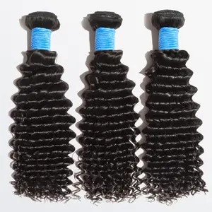 [Ashine] 20 22 24 Inch 10A Brazilian Deep Curly Human Hair 3 Bundles 100%  Virgin Human Hair Weave Bundles Hair Extensions Natural Color