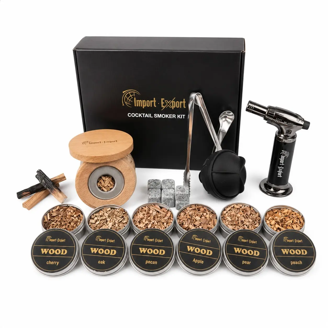 Metal Cocktail Smoking Kit | Wood Smoke Infuser for Whiskey, Cocktails & Wine | Premium Bar Tool Set