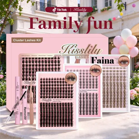 Volume Fairy | Kisslily Black & Brown Manga Lashes Anime Spiky Dramatic Invisible Cluster Lashes DIY Layered Fluffy Individual Lash Extensions for Salon & Daily Lashes Doll-Eye lashes,sunscreen #tiktokshopstockup familyfun