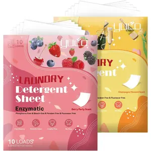 Travel Laundry Detergent Sheets - Liquidless Laundry Sheets Detergent for Travel No Plastic &  (Berry and Champagne)