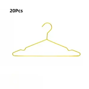 20Pcs Gold Heavy Duty Metal Hangers | Non-Slip for Strappy Tops, Pants & Coats | Rust-Proof & Odorless | Dry/Wet Use Available | Great for Summer Wardrobes & Family Closets | #MultiUseHangers #SummerCloset #GoldHomeDecor