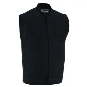 Mens SOA Style Black Denim Club Vest
