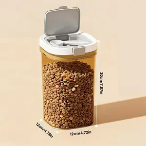 Transparent Sealed Leak-Proof Dog Food Storage Container, Durable Plastic Box for Dry Kibble, Ideal for Travel Feeding