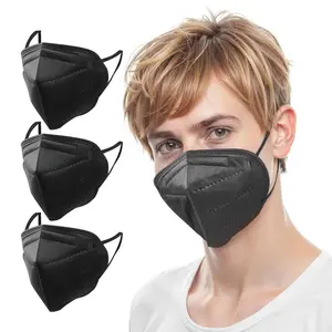 KN95 Face Masks, 50 Pack KN95 Particulate Respirator Mask, Breathable and Disposable, Five-Layer Filtration Dust Masks, Pollen-Filtering Allergy Mask, for Workshop, Construction & Mall (Black)