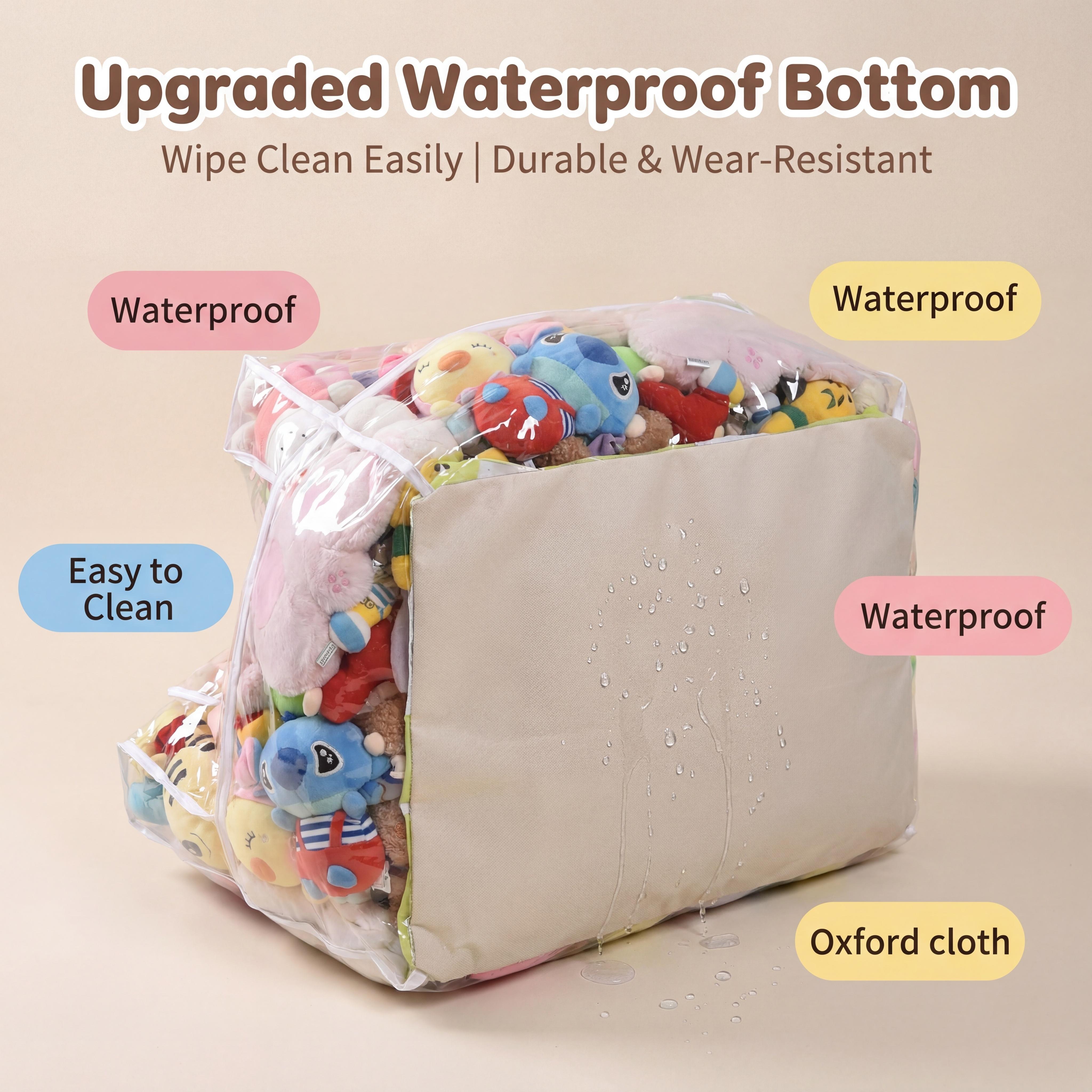 Clear Kids Seat Sofa, Convertible Lounge Chair for Boys and Girls, See-Through TPU Shell & Waterproof Oxford Cloth, Stuffed  Storage Chair (Shell Only, Toys Not Included)