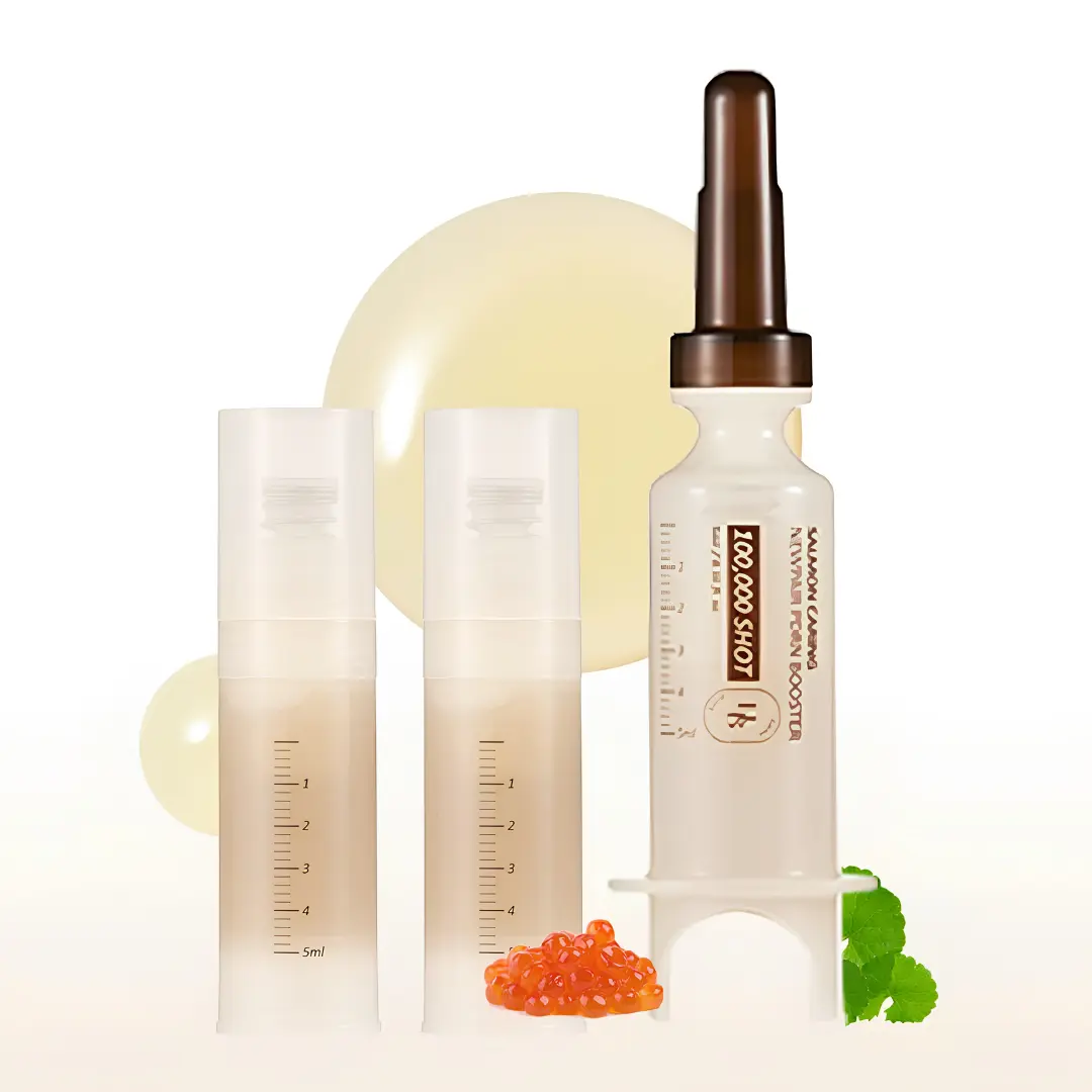 HEVEBLUE Salmon Caring Centella New Pair PDRN Booster 100,000 Shot Essence (2ea) - Salmon PDRN, Restore and Rejuvenate, Refine Skin Texture, Low Irritation, Korean Skincare, K-Beauty