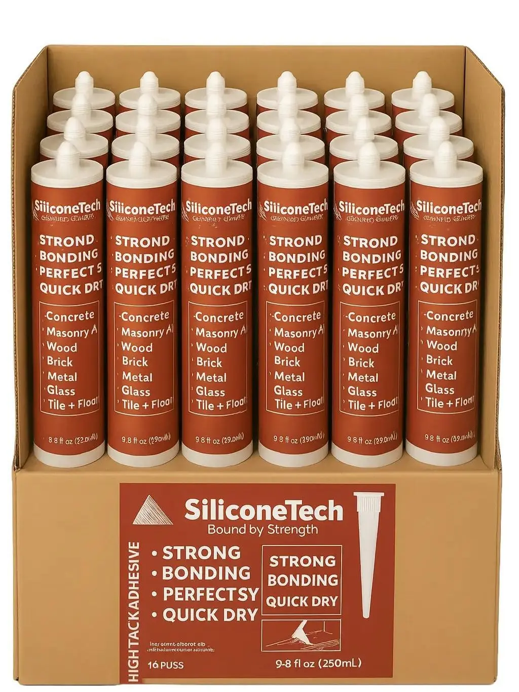 Construction Sealant 9.8 fl oz Cartridge Versatile for Wood Concrete Stone Brick Plastic Glass Tile Floor Metal & More 10X Stronger Interior Exterior Use
