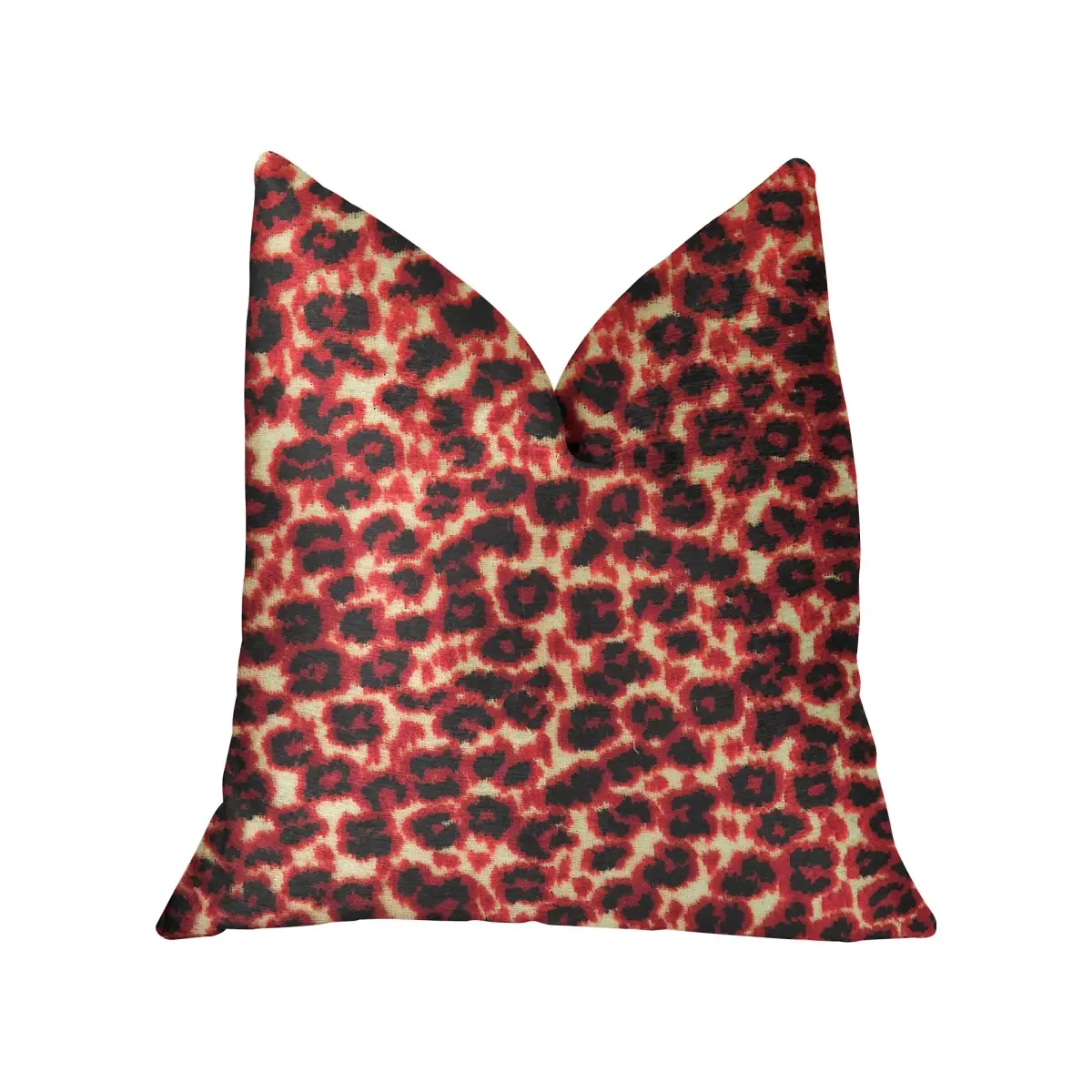 Plutus PBRA2326-1616-DP 2-Sided Crimson Cheetah Black & Red Luxury Cloth Cushion, 16x16 in., Home Decor Items, Animal Motif Fabric, Luxury Look