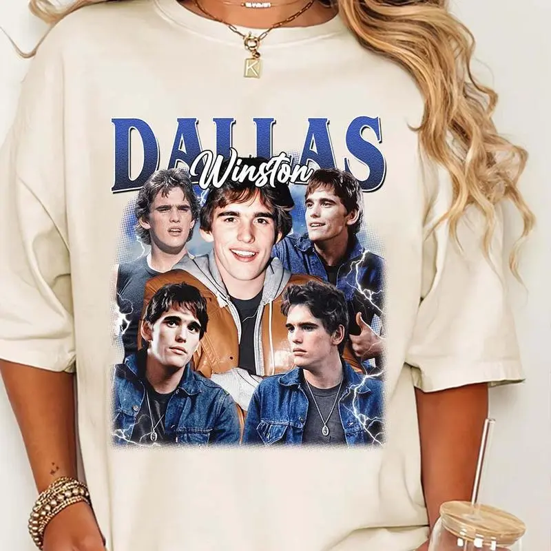 Dallas Winston Vintage T-Shirt The Outsiders Vintage Unisex Heavy Cotton Tee Menswear Womenswear Casual Fashion, Crew Neck Cotton T-shirt