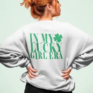 Lucky Girl Era Sweatshirt - Unisex Crewneck for St. Patrick's Day, Casual Style, Everyday Comfort, Gift for Her, Cozy Layering Comfy Pullover Graphic patricks merch