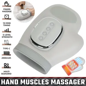Heated Hand Massager with Pressure, USB Rechargeable Electric Hand Massager, 3 Massage Modes, 5 Pressure Levels, Portable Wireless Design