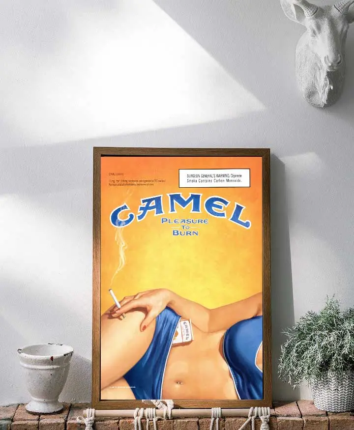 Camel Pleasure to Burn Female Cigarette Advertising Poster