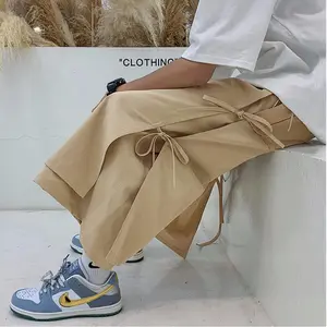 Japanese High Fashion Rope Wide-Leg Cropped Pants Hip HOP Shinjuku - Black Green Beige Options Comfortable Fit Elastic Waistband Stylish Design