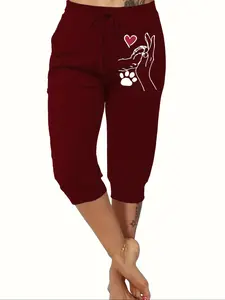 Lightweight Breathable Women's Harem Pants, Loose Casual Elastic Waist Mid-Thigh, Suitable for Yoga & Exercise, Perfect for Any Occasion