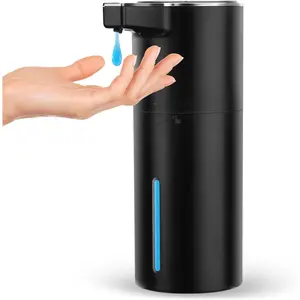 Automatic Soap Dispenser Liquid Touchless: 13.52oz/400ml Wall USB Rechargeable - 4-Level Adjustable Modern Electric Hand Soap Dispenser - Kitchen Bathroom Kids Family Black