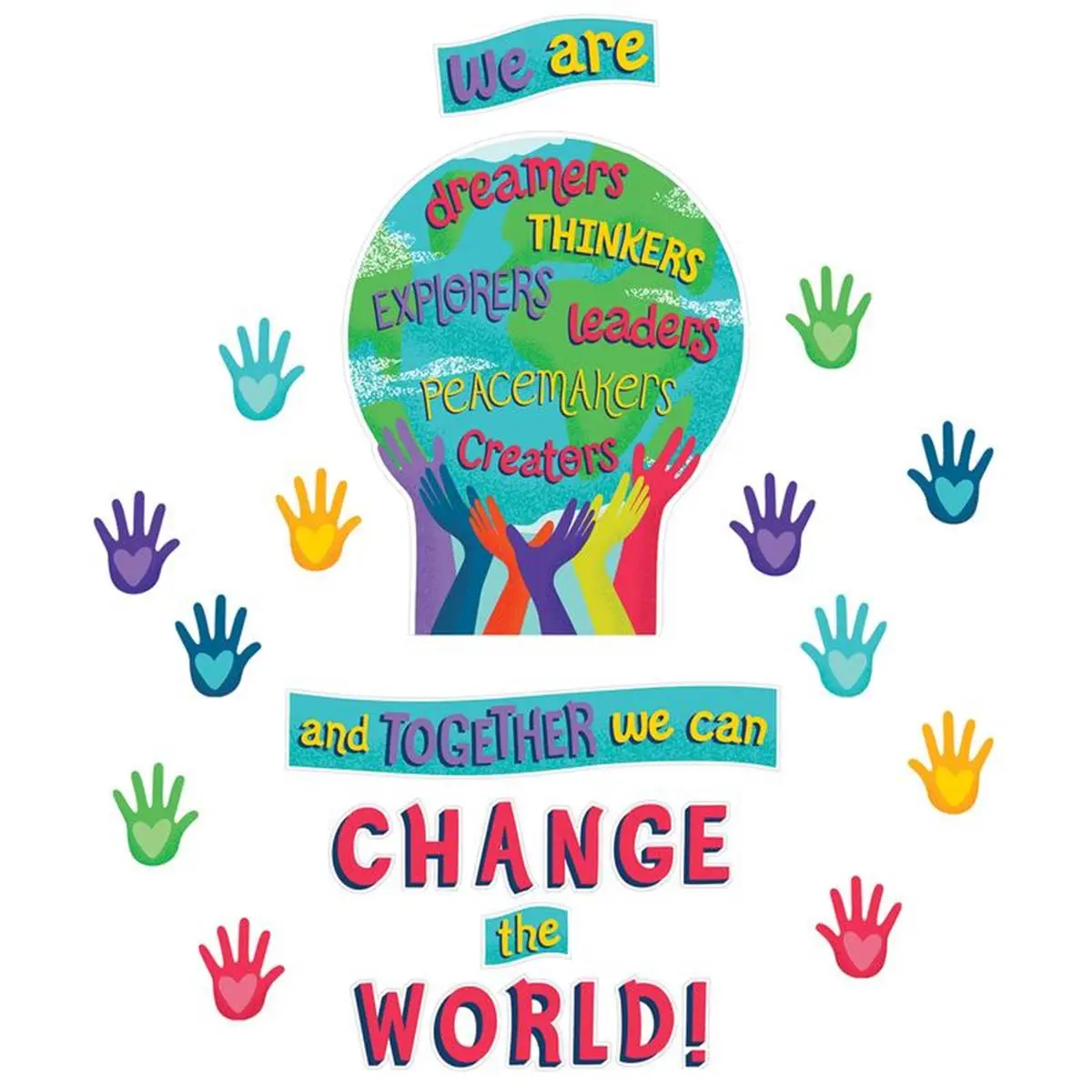 212 MAIN Carson Dellosa Together We Can Change the World Bulletin Board Set - 1-World Themed, Motivation-Focused Inspirational Wall Decor