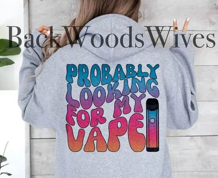 Probably Looking for my Vape | Grey Graphic Hoodie
