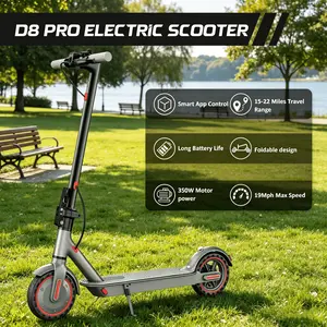 Electric Scooter - 19 MPH Top Speed, 350W Powerful Motor, 8.5" Honeycomb Solid Tires, 15 Miles Range, Foldable Portable Design, 3 Speed Modes, Dual Braking System & APP Control, Ideal for Beginners & Perfect Gift
