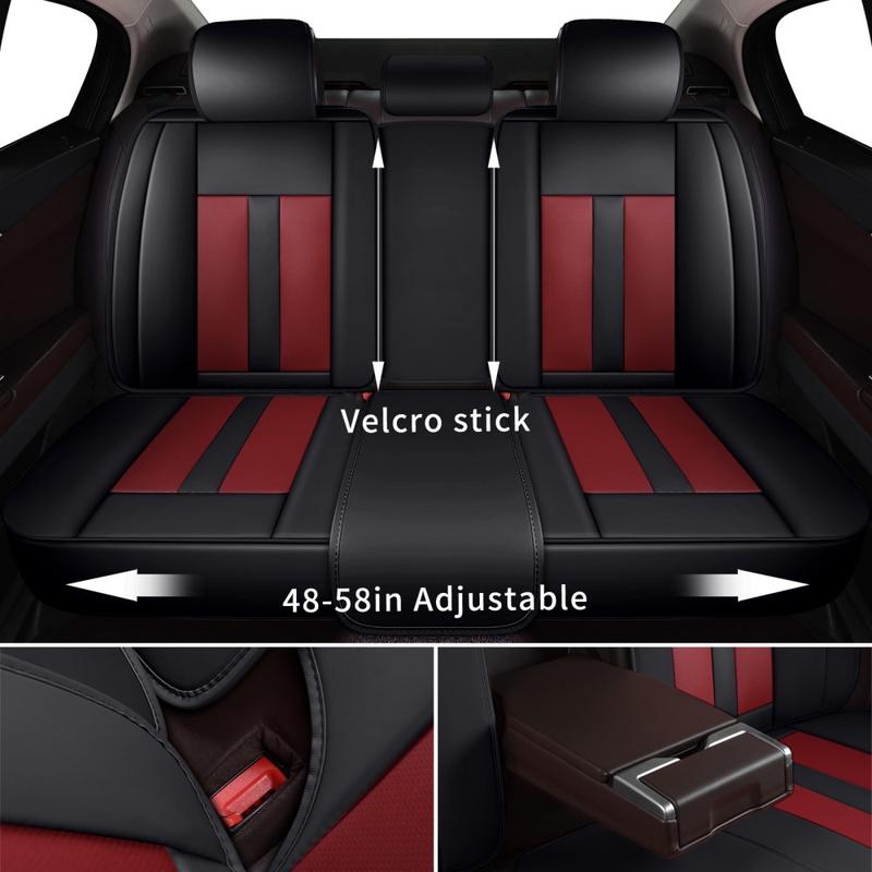 For Honda Accord 2003-2024/ Civic 2003-2023 Car 5 Seat Covers with 3D Waist Support, Premium Napa Leather Front & Rear Full Set Seat Covers Cushion Protector Pad with Storage Bag Scratch-Resistant Waterproof, 40/60 60/40 50/50 40/20/40 Split Rear Benches