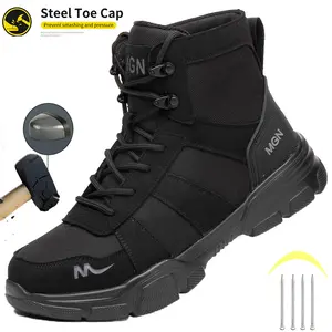 Men Sneakers Indestructible Shoes Work construction Safety boot With Steel Toe Cap Puncture-Proof Male Security Protective Shoes High quality texture wear resistant Roofing Shoes non slip
