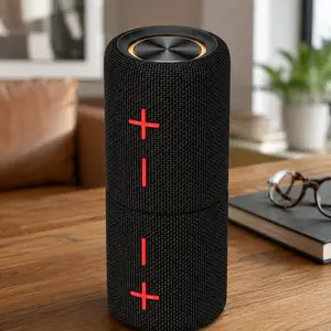 2-in-1 Splittable Magnetic Mount Bluetooth Portable Speaker - 20W Loud Bass Multi-Channel Wireless Cordless Metal Speaker, IPX5 Waterproof Rechargeable, Bluetooth V5.3, 12H Playtime, Transparent Body, Aux/Wired Input for Home, Outdoor Use, Loud Bass Speak