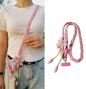 Cute Phone Lanyard Crossbody Strap, Flower Phone Lanyard for iPhone 17, Teacher Must Have Lanyard, Universal Phone Crossbody Strap, Perfect for Travel, Running, Shopping