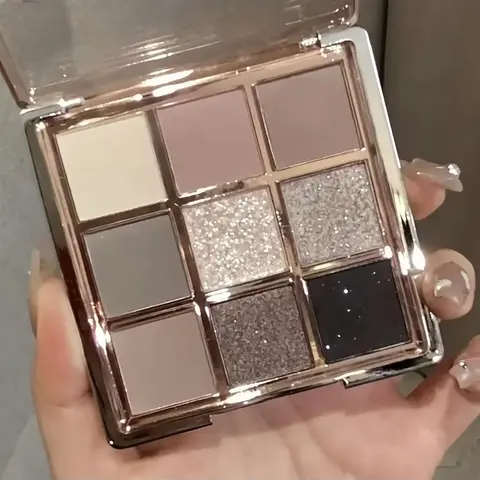 High-Quality 9-Color Eyeshadow Palette, Matte & Shimmer Effects, Versatile Makeup Looks, Multi-Purpose Eye Shadow Balm, Essential Cosmetic, Glitter Palette, Eye Makeup Products