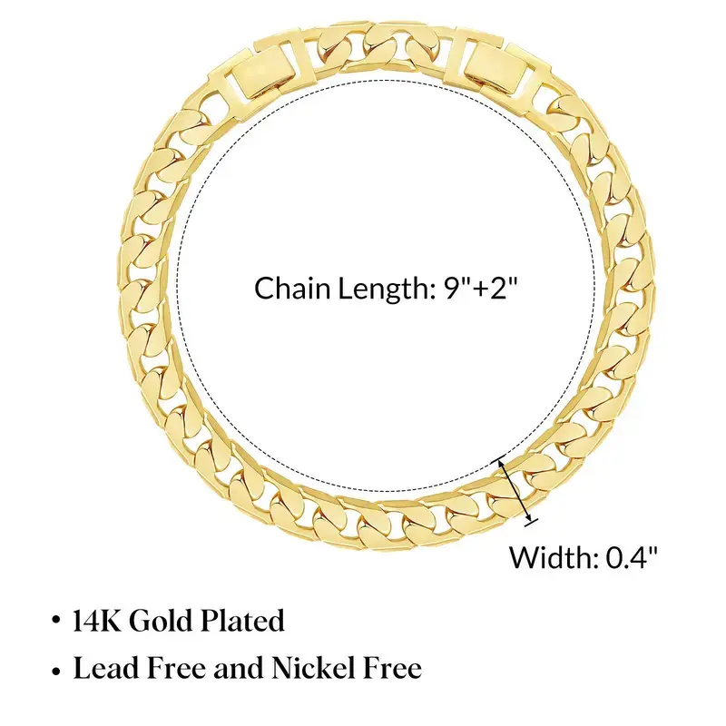 DearLuniva B Gold Ankle Bracelets for Women, 14K Gold Anklets Chunky Cuban Link Chain Summer Beach Foot Jewelry Gifts & Jewelry for Christmas Gifts 9" or 11" Adjustable Extension Chain Mothers Day Gift Ideas