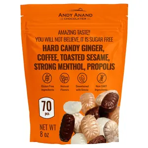 Andy Anand Sugar-Free Hard Candy Variety Pack, 85 pc, 7 oz – Ginger, Coffee, Sesame, Menthol & Propolis, Stevia, Diabetic-Friendly Gift Box