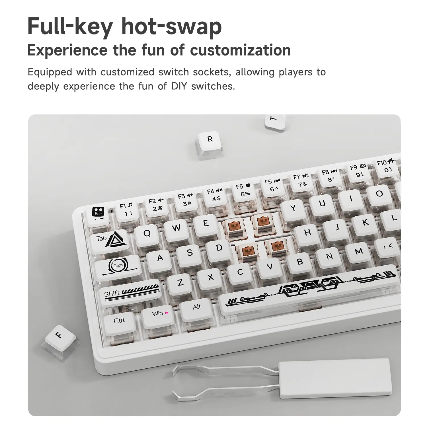 AJAZZ AK690 wired gaming mechanical keyboard 65% layout