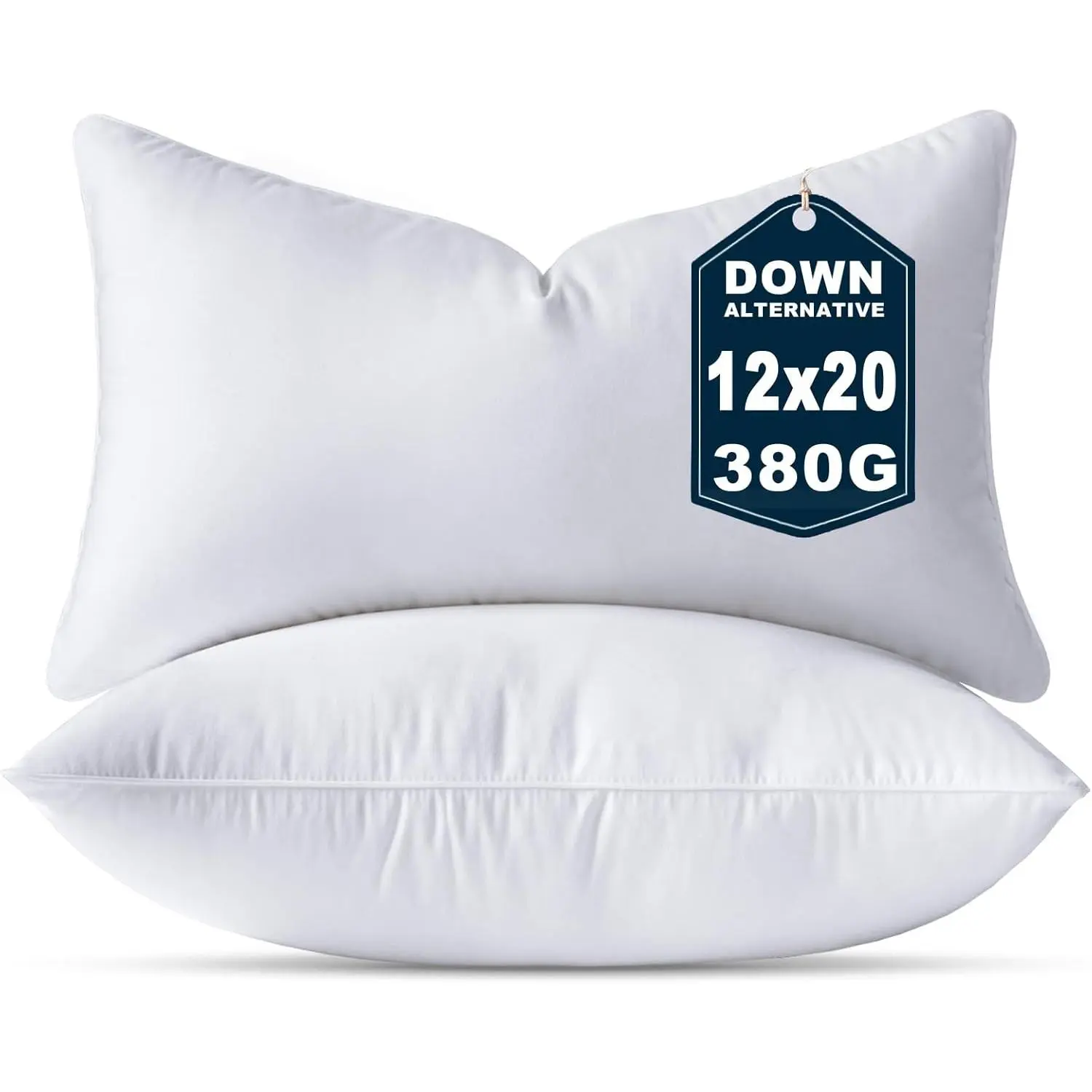 12 x 20 Pillow Insert Set of 2 Down Alternative Throw Pillow Inserts Small Lumbar Decorative Pillow White Rectangle Pillows Stuffing for Living Room Couch