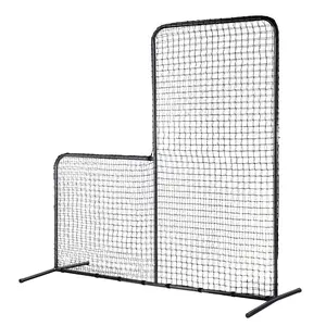 VEVOR L Screen Baseball for Batting Cage, 7x7 ft Baseball Softball Safety Screen, Body Protector Portable Batting Screen with Carry Bag & Ground Stakes, Heavy Duty Pitching Net for Pitchers Protection